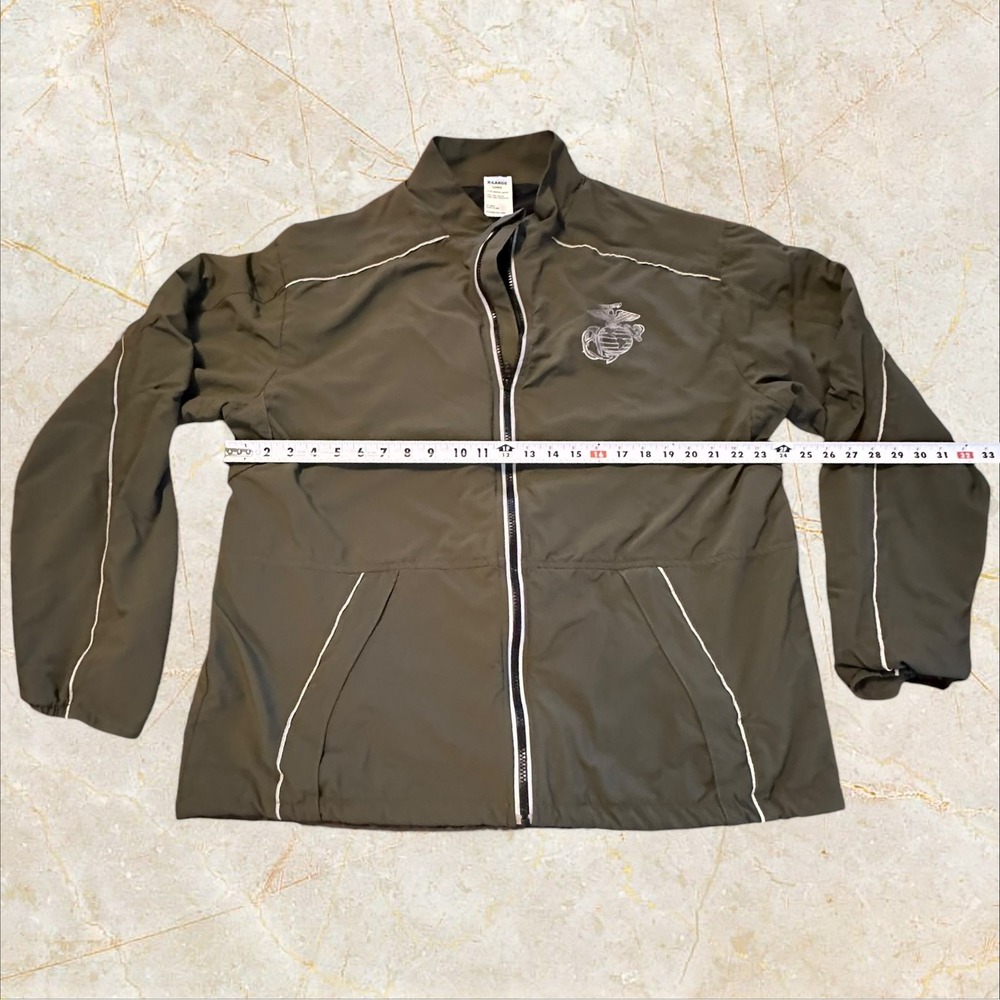 US Marine Corps PT Windbreaker Jacket Mens XL Olive Green Reflective - Picture 4 of 13